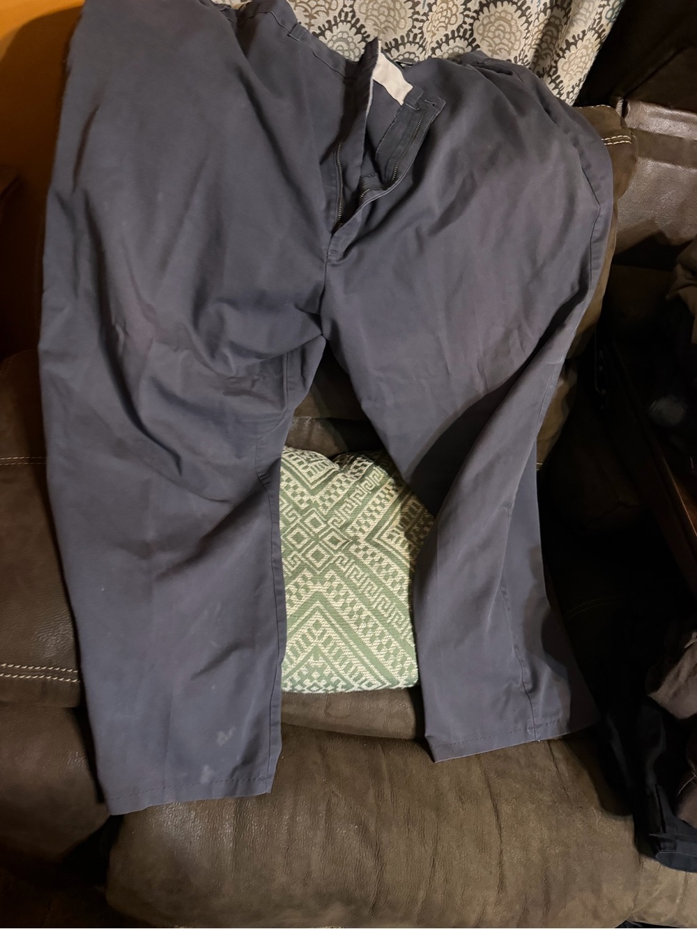 Men's Navy Straight-Leg Work Pants read description
